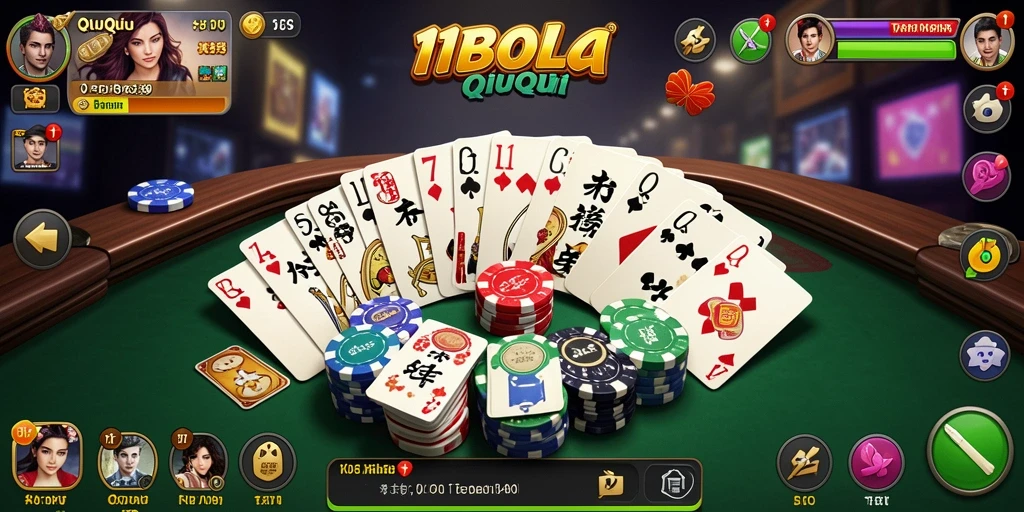 Screenshot gameplay 11BOLA yang menampilkan aksi seru QiuQiu.