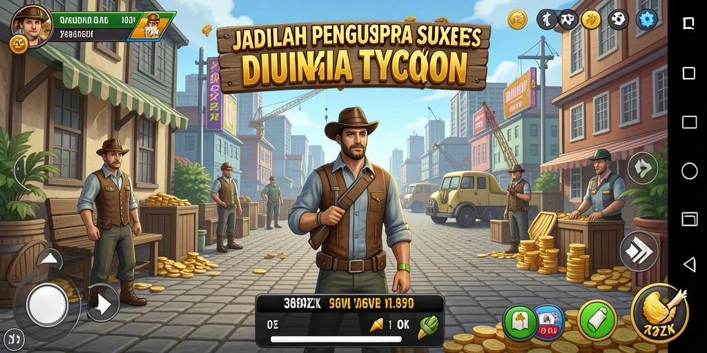 Screenshot gameplay 369ZK menampilkan keseruan membangun kerajaan bisnis.