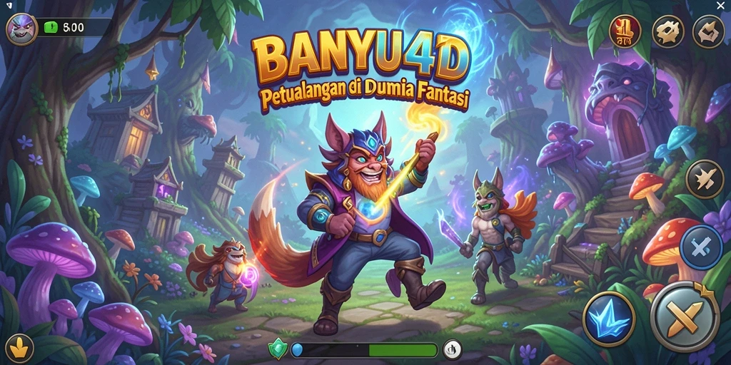 Screenshot gameplay BANYU4D menampilkan petualangan seru di dunia fantasi.