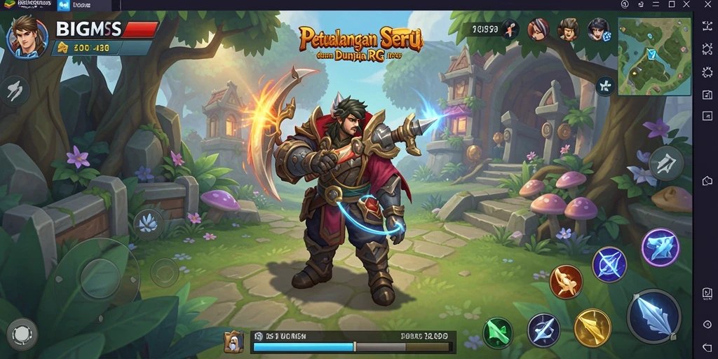 Tampilan gameplay BIGMSG yang penuh aksi dan petualangan RPG.