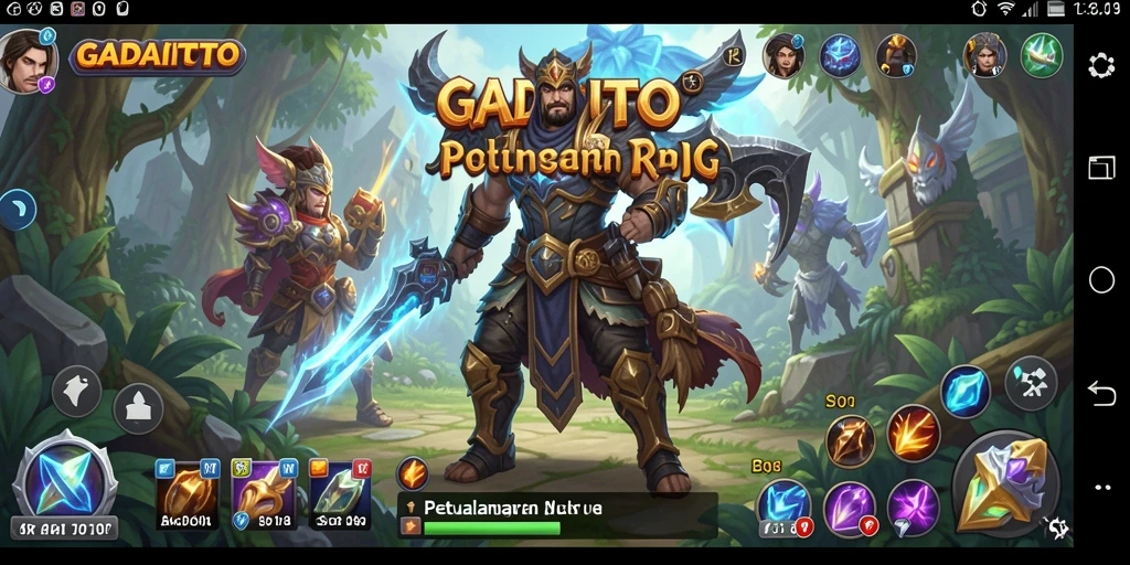 Screenshot GADAITOTO menampilkan aksi pertempuran RPG yang mendebarkan.