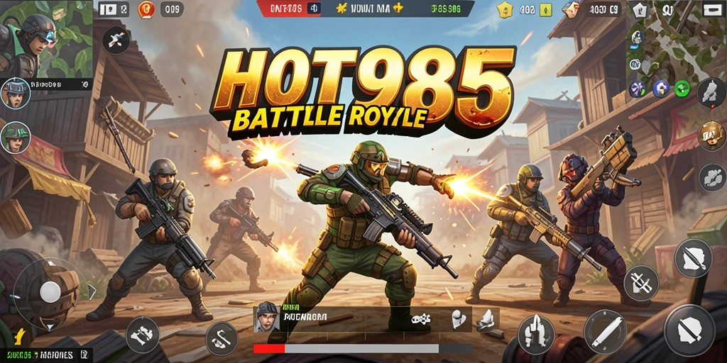 Gameplay HOT985 yang mendebarkan dalam arena Battle Royale.