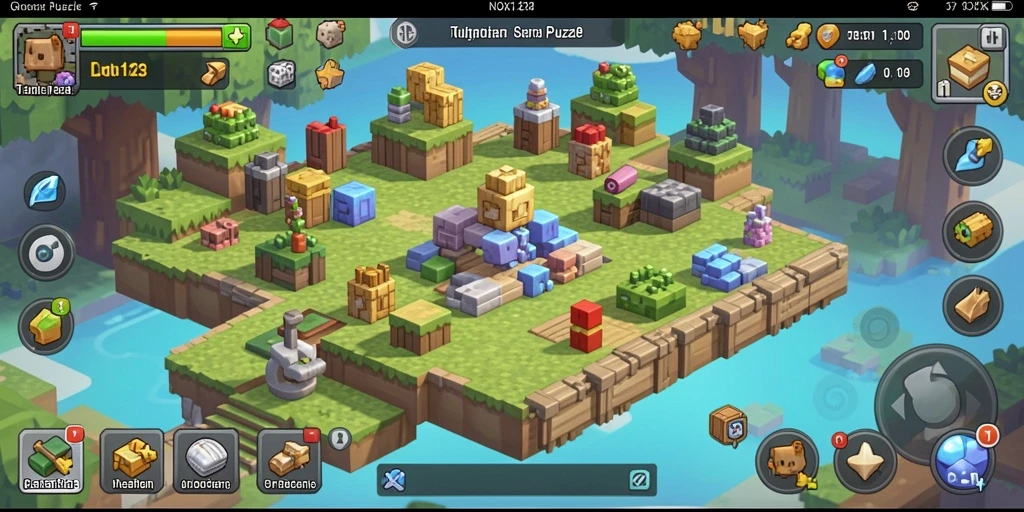 Screenshot utama NOX123 menampilkan gameplay Puzzle yang menarik.