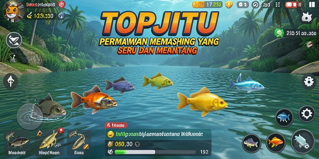 Gameplay seru dan menantang dalam game memancing TOPJITU.