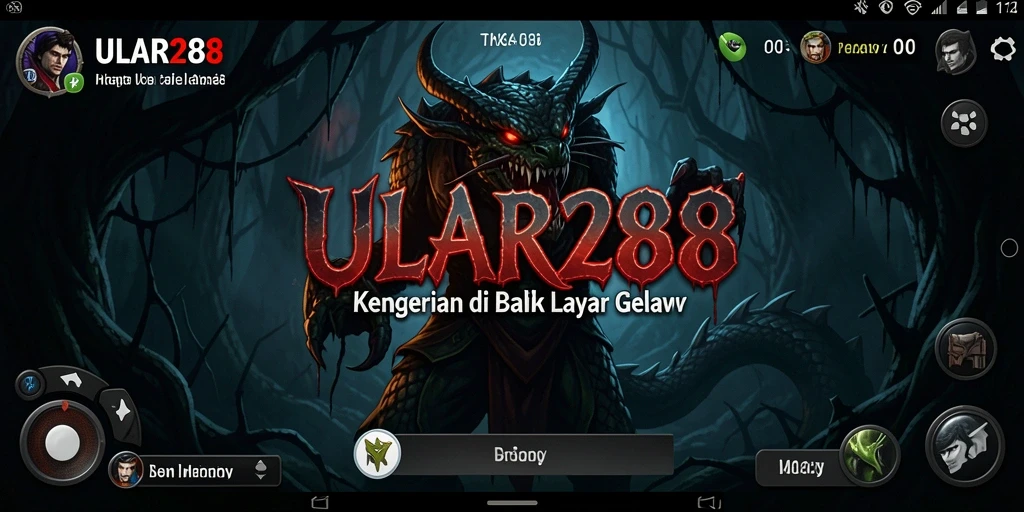Screenshot gameplay ULAR288 menampilkan suasana menyeramkan dan karakter misterius.