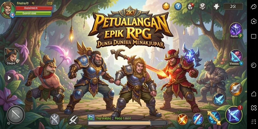 Tangkapan layar gameplay ZK7 menampilkan aksi petualangan RPG yang mendebarkan.